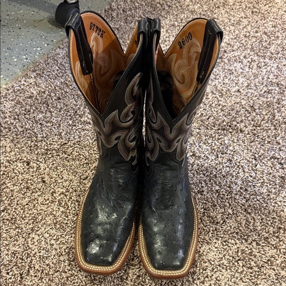 Rios of Mercedes Shoes - Rios of Mercedes Black Ostrich Cowboy Boots